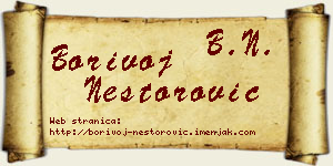 Borivoj Nestorović vizit kartica